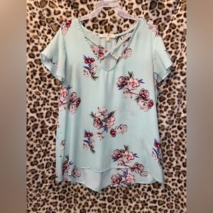 Light Blue Floral Blouse